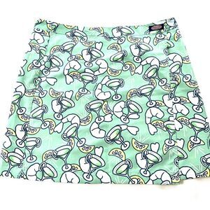 Vineyard Vines Mint Green Shrimp & Lemon Cocktail Mini Skirt